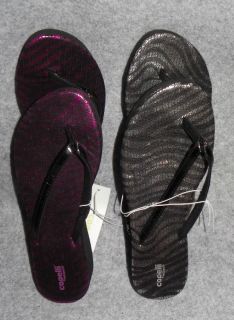  Womens Pink or Silver Zebra Flip Flops Sandals Shoes 8 9 10