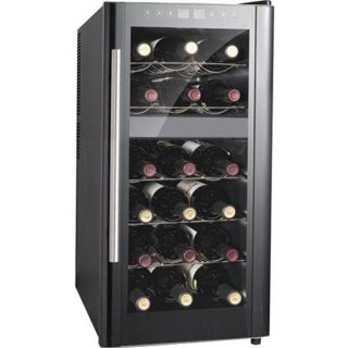Dual Zone Wine Cooler Refrigerator 18 Bottle Beverage Chiller Slim