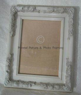 White Vintage Ornate Swept Baroque Photo Frames with Double Mounts 6