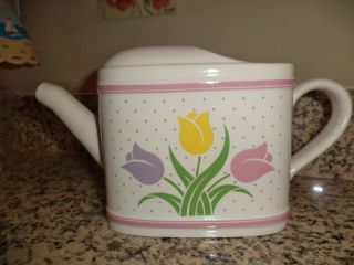 Vintage Collectible Teleflora Ceramic Flower Vase Planter Tea Pot