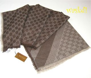 GUCCI wool/silk Monogram Giant 55 square PASHMINA shawl NWT Authentic