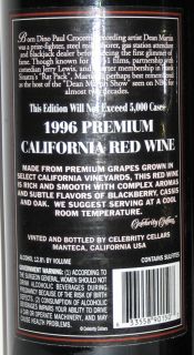 1996 Dean Martin Red Wine Full SEALED RARE Mint