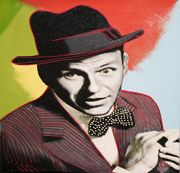 Steve Kaufman Frank Sinatra w Hat Old Blue Eyes The Voice Rat Pack