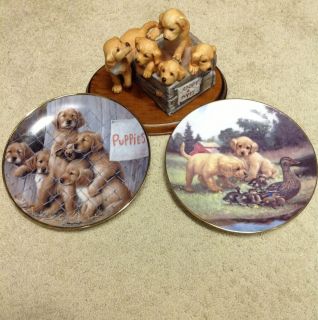 Franklin Mint Adopt A Puppy Figurine Plate Special