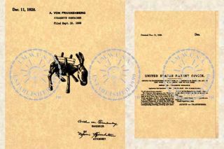 1928 FRANKART Donkey Cigarette Holder Deco Patent 655