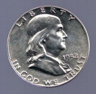 1952 P Franklin Half Dollars Beautiful Details Mint State Luster