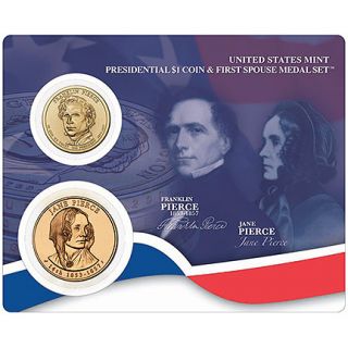 2010 Franklin Pierce $1 Coin First Spouse Medal Set XO4