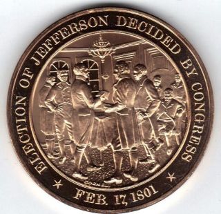 1801 Thomas Jefferson Elected President Franklin Mint History Bronze