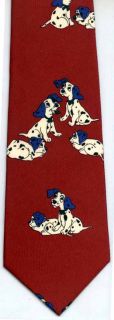 58 Fratello Mans Mens Necktie Tie Red Dalmatians Novelty Dog Lover