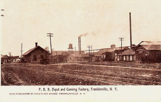SCARCE FRANKLINVILLE NY RAILROAD RR DEPOT TRAIN STATION CANNING