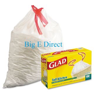  Tall Kitchen Trash Garbage Can Bags 13 Gallon 100 Ct White