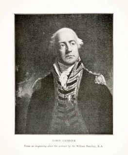 1900 Print Lord Admiral James Gambier British Royal Navy Napoleonic