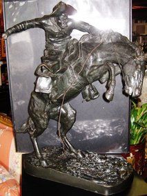 Frederic Remington The Broncho Buster Bronze Statue of Horse Rider