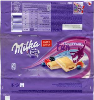 MILKA Limited Edition 2010 Snowboard Fun Chocolate Wrapper