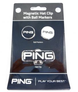 NEW Ping Stainless Steel Magnetic Hat Clip With (2) Ball Markers