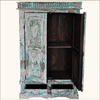  Reclaimed Wood Hand Painted Wardrobe Armoire Closet Rustic Furniture