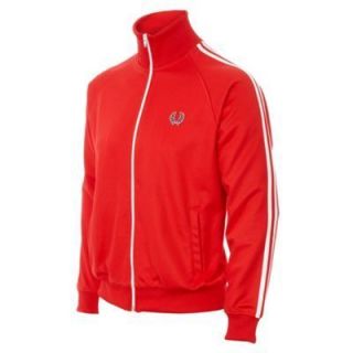 Fred Perry Red White Twin Tape Track Jacket Skin Punk Oi Mod Tennis XS