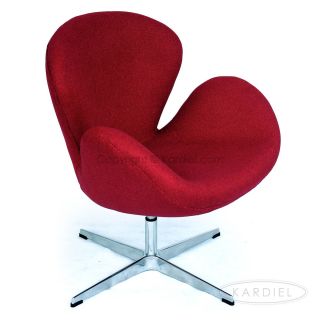 Swan Chair Atomic Red Twill Danish Lounge Designer Furniture Retro