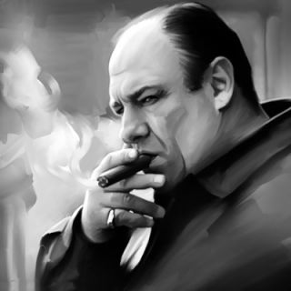 Tony Sopranos Cigar DVD James Gandolfini Painting Canvas Art Giclee