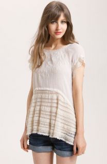 128 Free People Passage to India Embroidered Lace Gauze Tunic Top