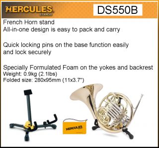 Hercules DS550BB Foldable French Horn Stand Carry Case Brand New