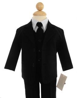 New Boy Formal Suit Set Tuxedo Black Size s M L XL 6 7