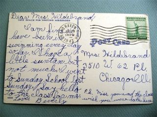 Boat Harbor GRAND HAVEN MICHIGAN MI Vintage Linen Postcard