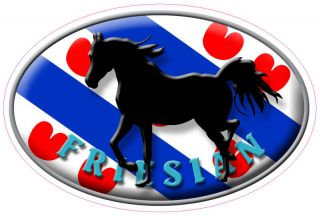 Friesian Horse Friesland Fryslan Flag Euro Sticker