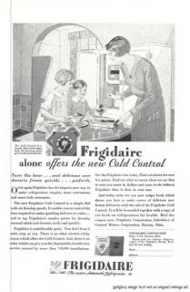 1929 Frigidaire Refrigerator 3 Vintage Print Ads Quicker Freezing of