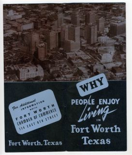 Why People Enjoy Living in Fort Worth Texas Booklet 1951