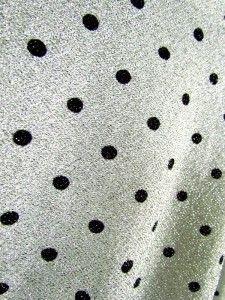  Silver Black Polka Dot Donovan Galvani Knit Blouse Top Shirt S