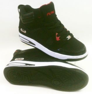 New Mens FUBU Hi Top Sneaker Casual Shoe 112417 Black Red Soft Uppers