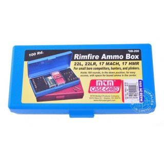 MTM Case Gard Small Bore Ammo Box 200 RNDS 22LR 17HMR Blue