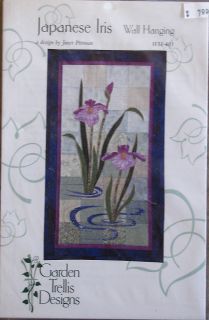 Garden Trellis Designs Japanese Iris Quilted Wall Hanging Pattern