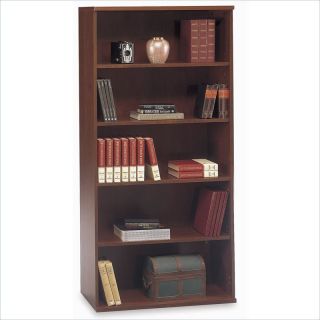 Furniture Series C 5 Shelf Wood Open Double Hansen Cherry Bookcase