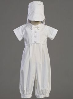 Garvin Boys Christening Baptism Blessing Cotton Outfit w Buttons