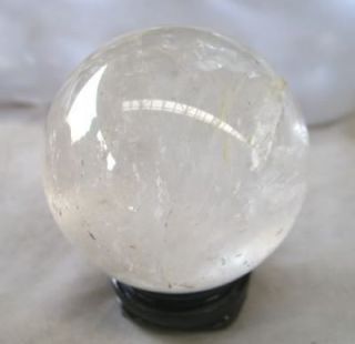 Natural Gemstone white rock quartz crystal sphere Ball Healing stand
