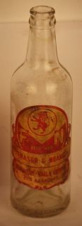 Frazer Neave Soda Water Bottle Singapore Old Antique Vintage Glass