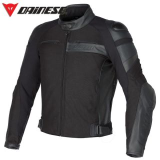 Dainese Frazer Leather Motorcycle Jacket Black Black 52 Euro 42 US
