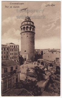 Turkey Istanbul Galata Tower Ruins CA1910S Vintage Postcard