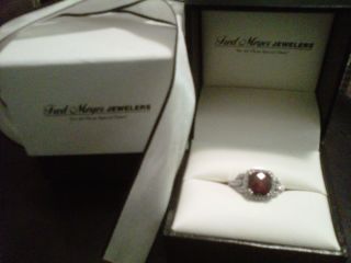 Garnet Diamond ring with box Size 8 from Fred Meyer Jewelers