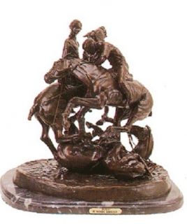 Polo by Frederic Remington Solid Bronze Sculpture Statue 