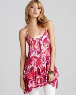 Free People NEW Pink Printed Ruffled Button Down Halter Sundress L