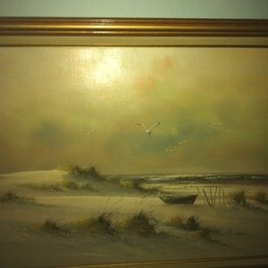 Gailey Oil on Canvas Seascape Painting Ocean Picture Signed