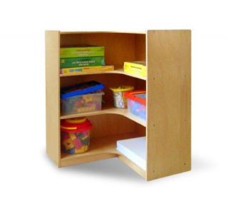 Kids Childrens Wooden 3 Shelf Corner Storage Cabinet