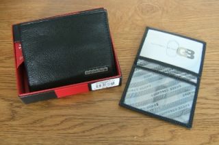 New Geoffrey Beene Leather Wallet Black Bifold with Card Holder   Gift