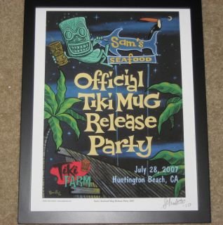 Ltd edition print by Sam Gambino Sams Seafood Tiki mug release party L