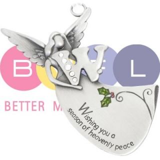 Ganz Angel Initial Pewter Christmas Holiday Ornament W
