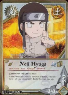 3X N 1007 PARALLEL FOIL Neji Hyuga C Naruto Tournament Pack Card