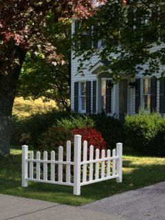outdoor vinyl lawn garden country corner picket fence